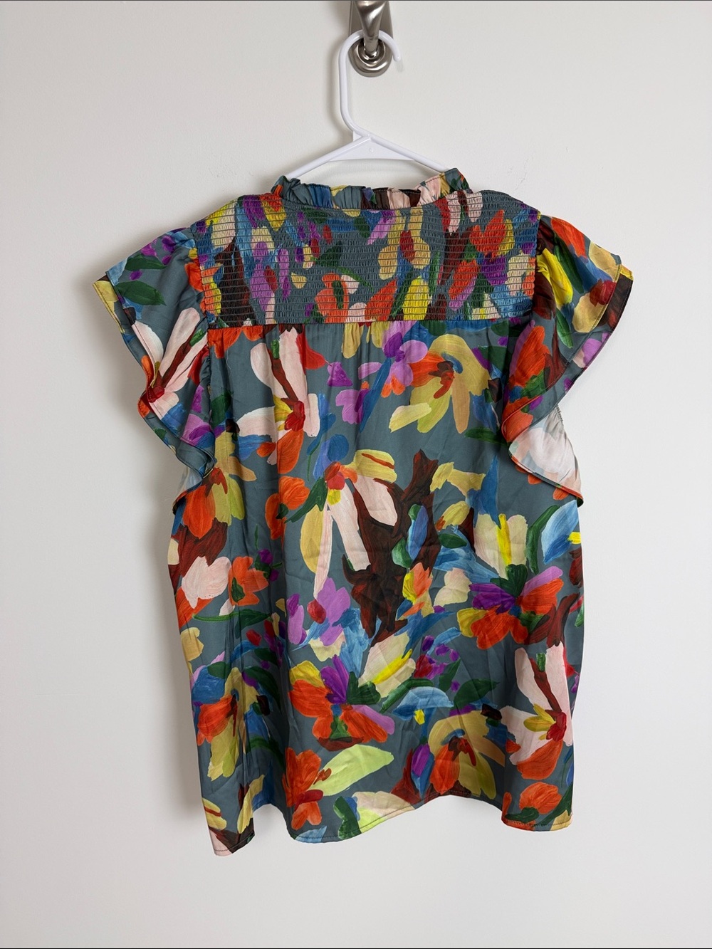 THML Multicolor Floral Tassel V-Neck Blouse - Picture 5 of 6